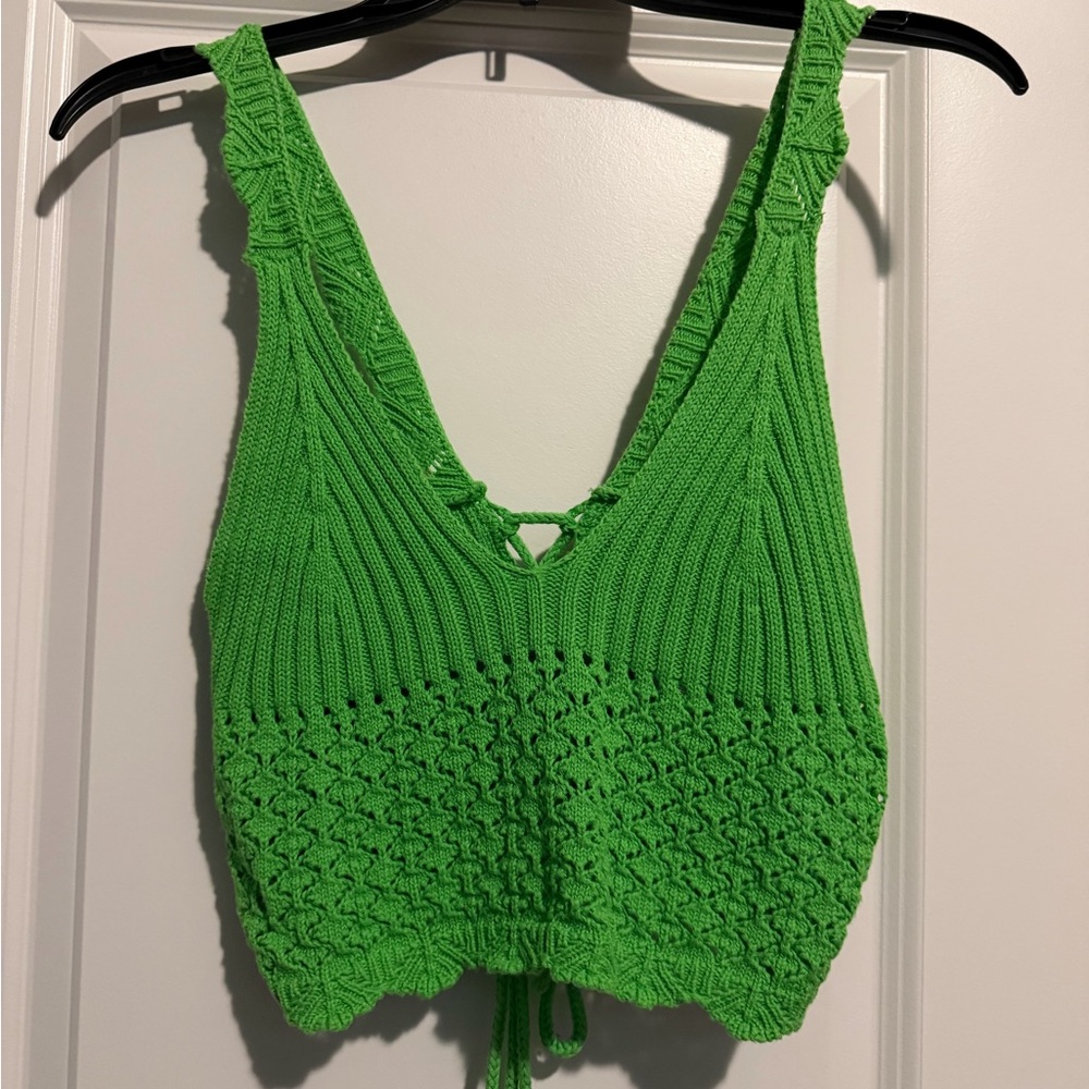 Forever 21 Bright Green Knit Crop Top